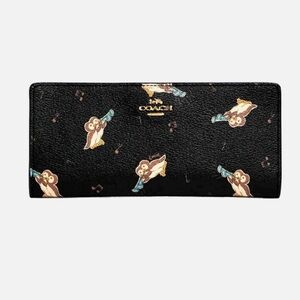 Coach Black Wallet with penguin design